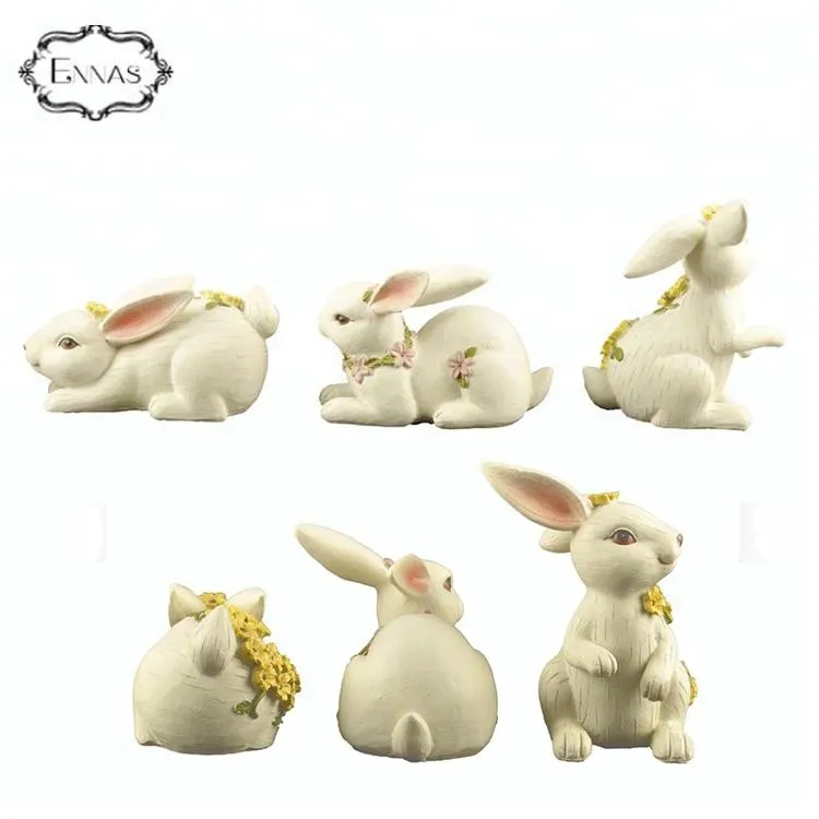 Resin easter rabbit or bunny statues for home and garden decorations