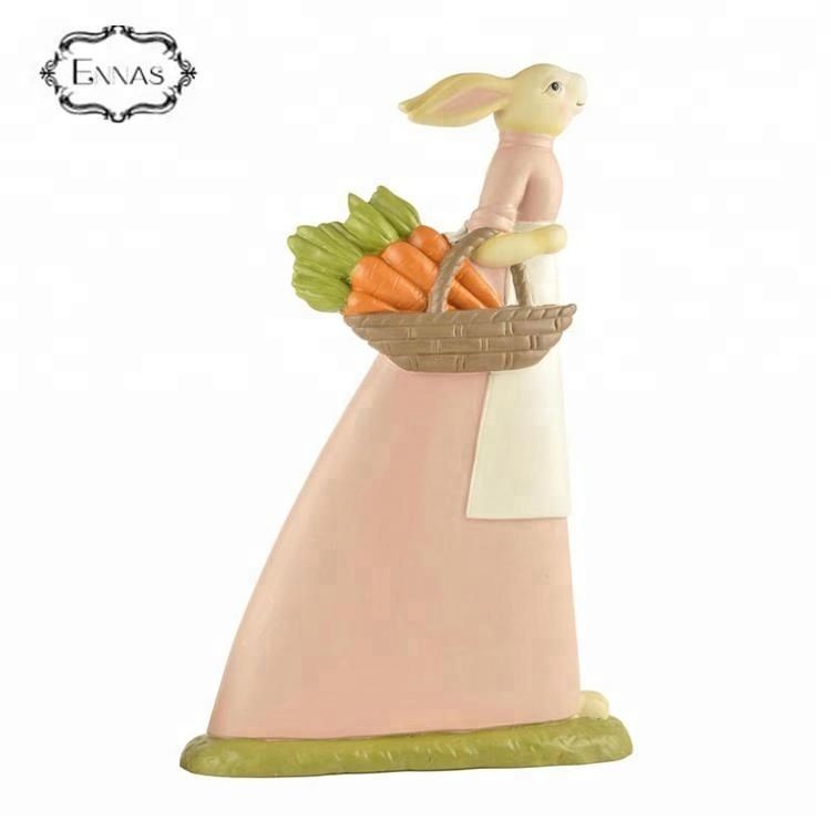 Factory Customized Handmade Color Carved Art Easter Bunny