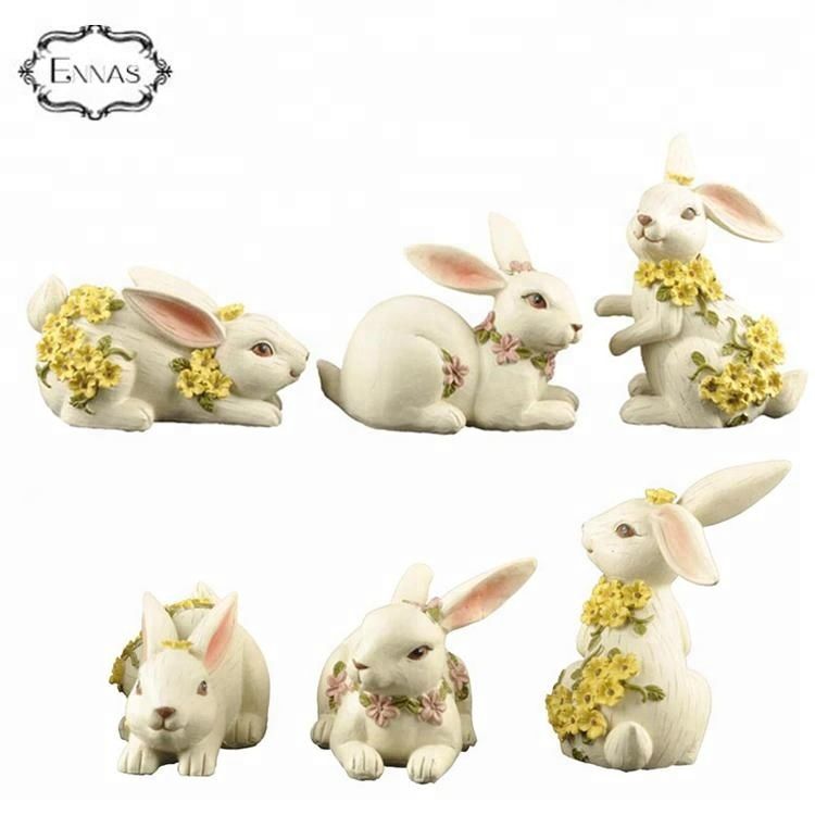 Resin easter rabbit or bunny statues for home and garden decorations