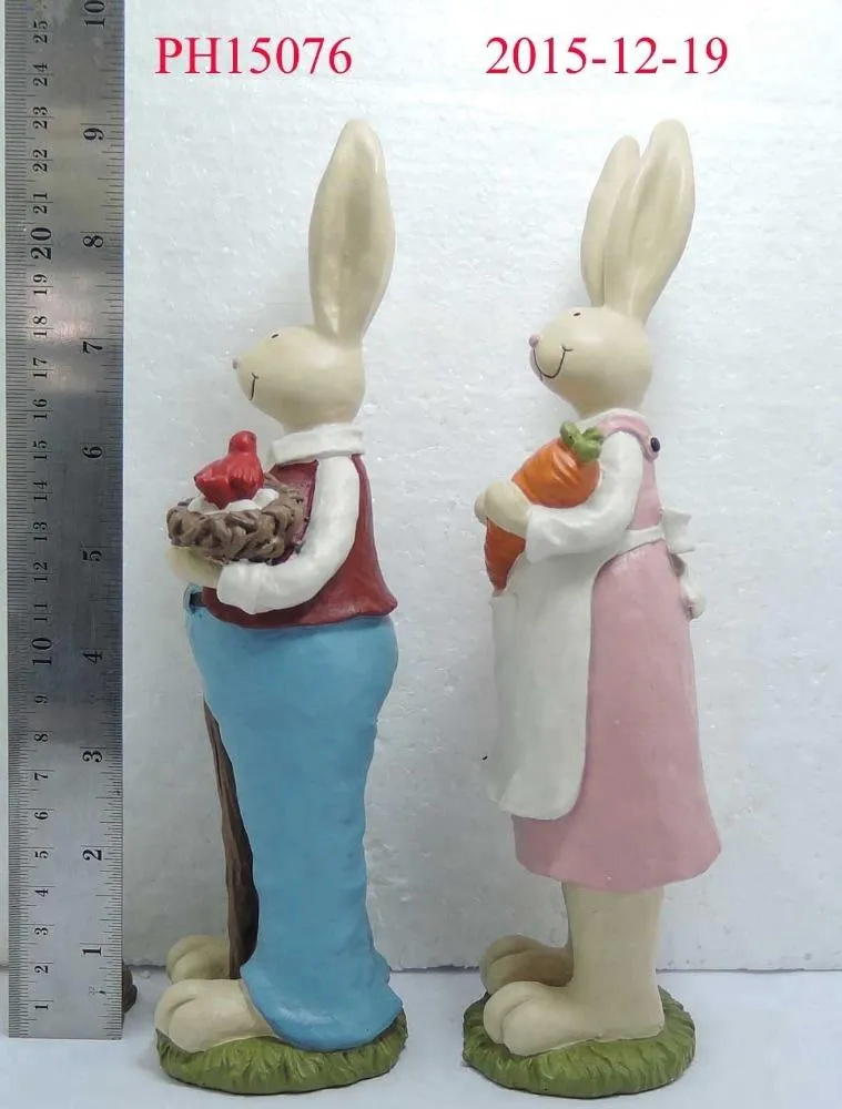 Wholesale Products Easter Decoration Polyresin rabbit statues