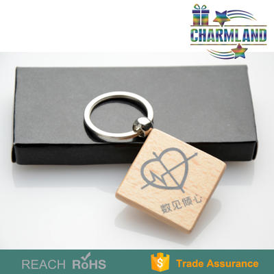 Natural wood wooden keychain