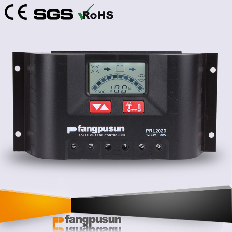 Fangpusun Prl2020 12V 24V Solar Battery Charge Controller 20A with Back Light