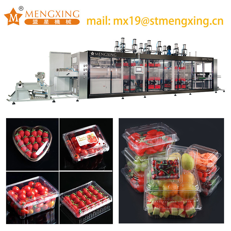 4 Stations Punching Function Vacuum Forming Machine Plastic Fruits Clamshell Packages Box Thermoforming Forming Machine Automatic