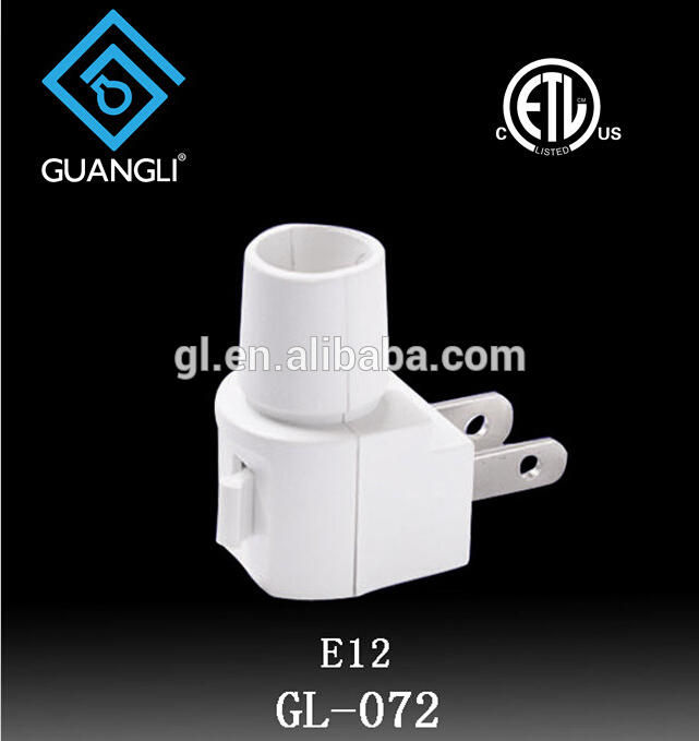 USA lamp holder types bulb E12 ETL electrical plug in night light base lamp socket for decoration