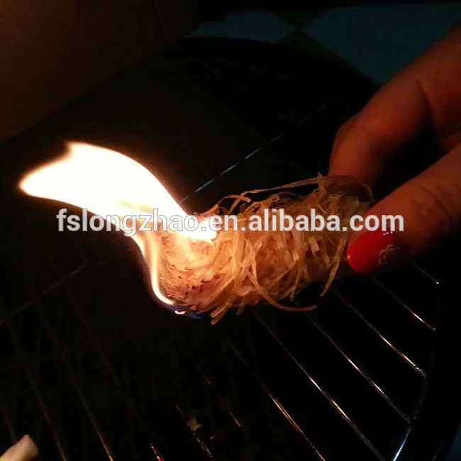 Eco friendly easy burning camping paraffin wood wool firestarter