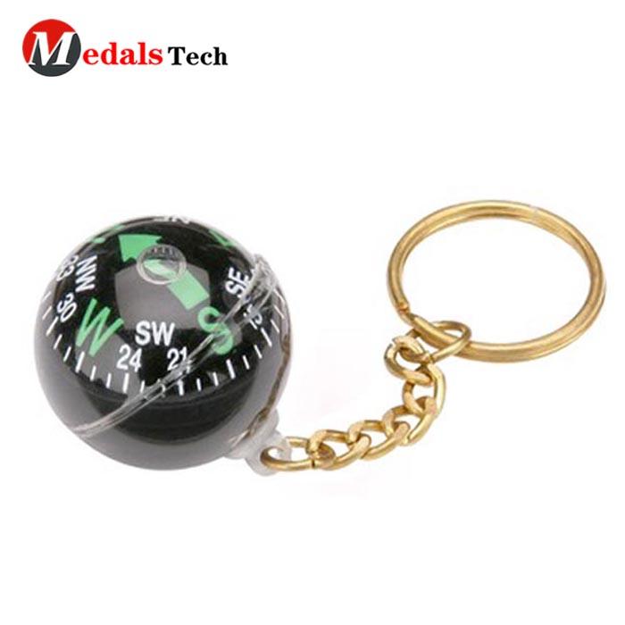 Eco-friendly compass souvenir gifts uniquemetal keychain