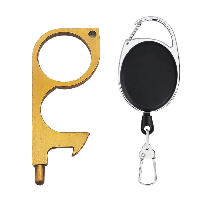 In Stock Copper Silver Brass Plating No Touch Tool Clean Touchless Touchless Key for Safety Hands Free Use and Opening Doors