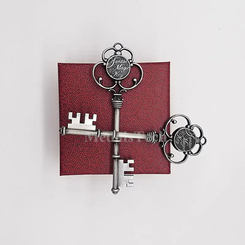 Decoration accessories Silver Gold Copper Shiny Christmas Santa's Magic Key with Ribbon