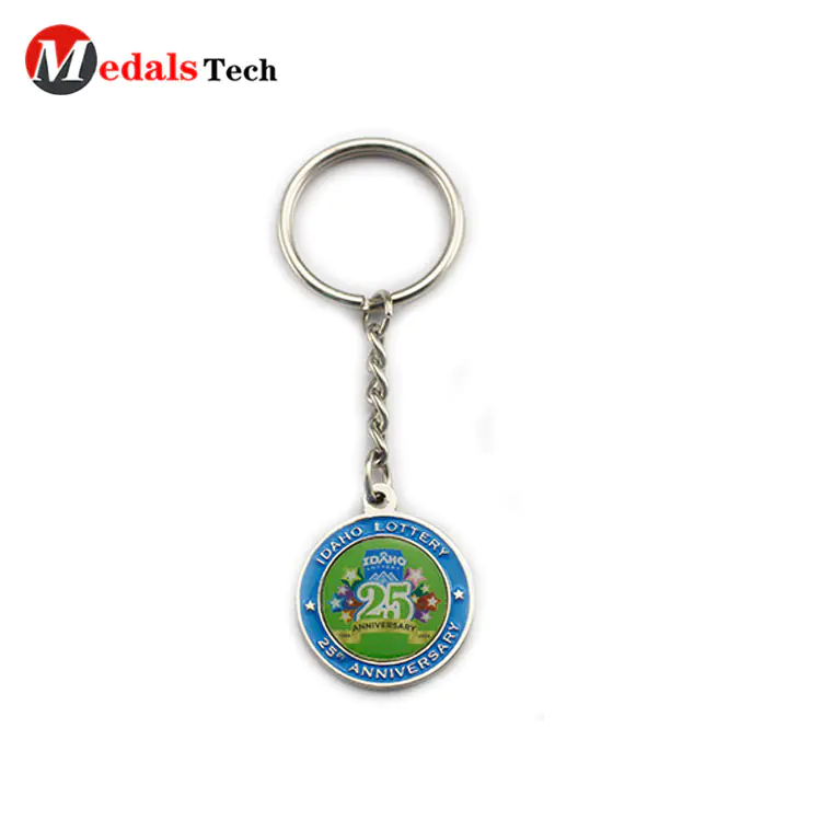 Promotionaldouble sides sticker design round metal keychain