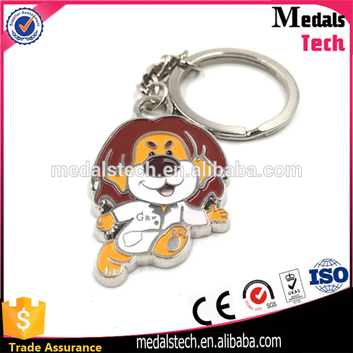 Wholesale cute custom high quality low price nickle plated soft enamel metal cartoon lion keychain