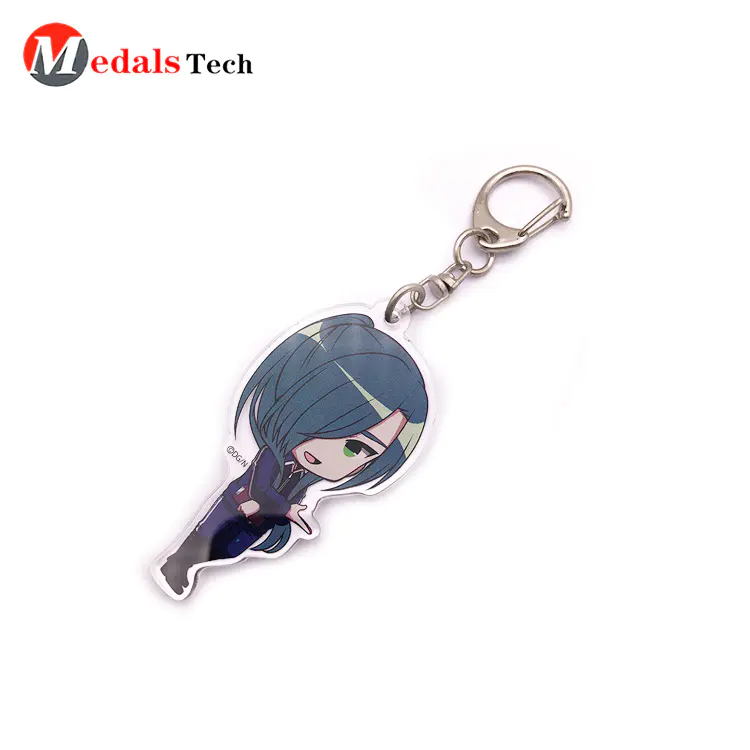 No minimum order acrylic anime custom printing logo keychain