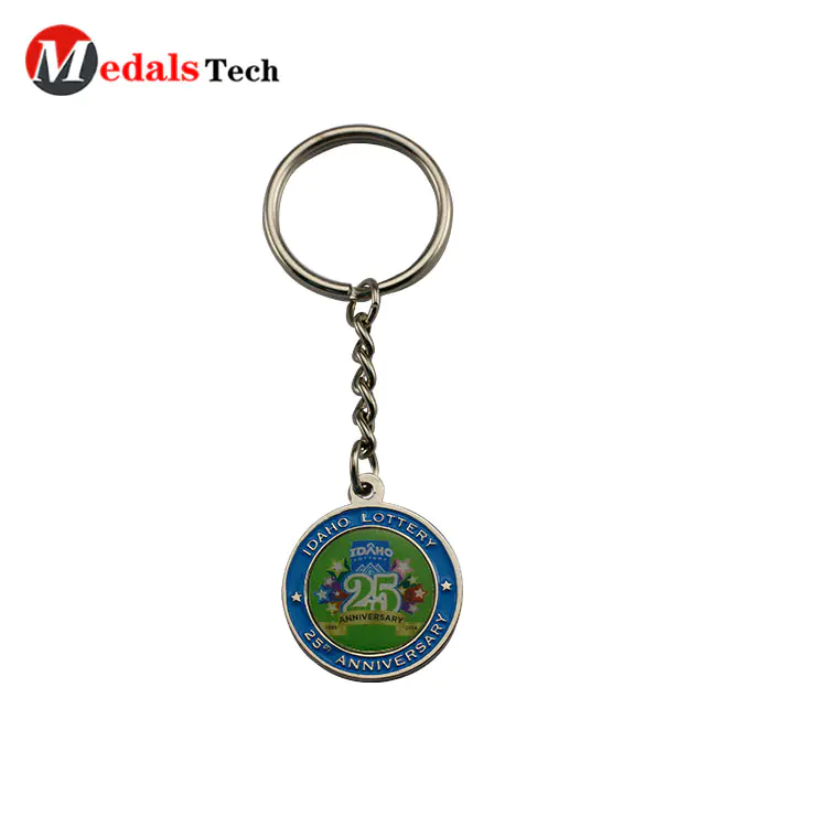 Promotionaldouble sides sticker design round metal keychain