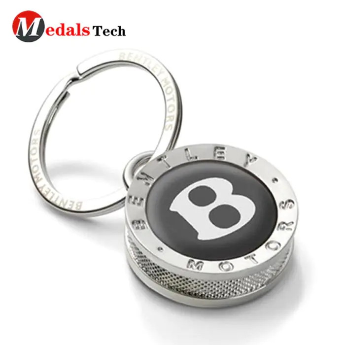 High quality customletters shape round metal souvenir keychain
