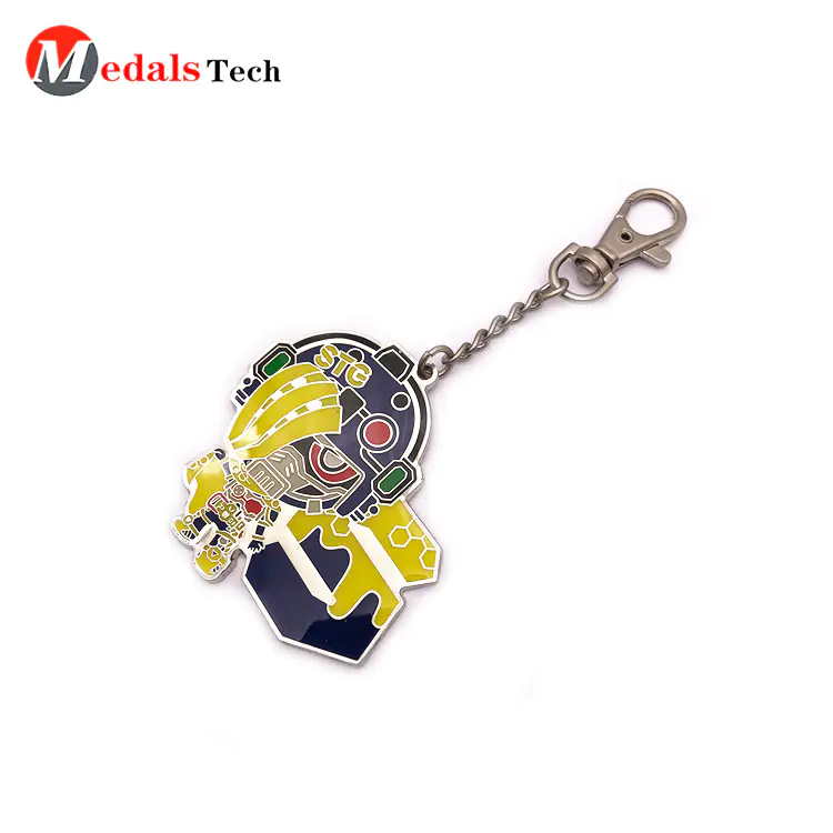 Promotion custom shaped cartoon metal souvenirkeychain