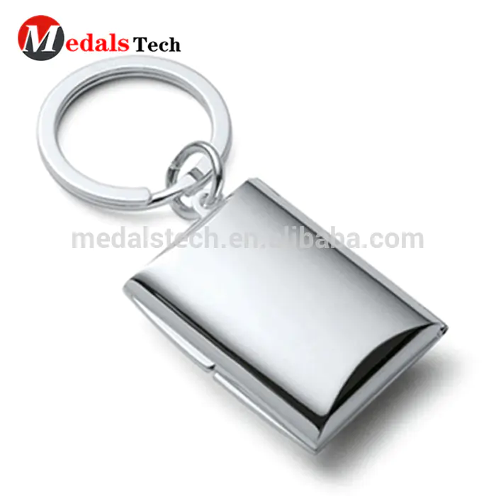 Fashion new design metal photo frame keychain with split ring