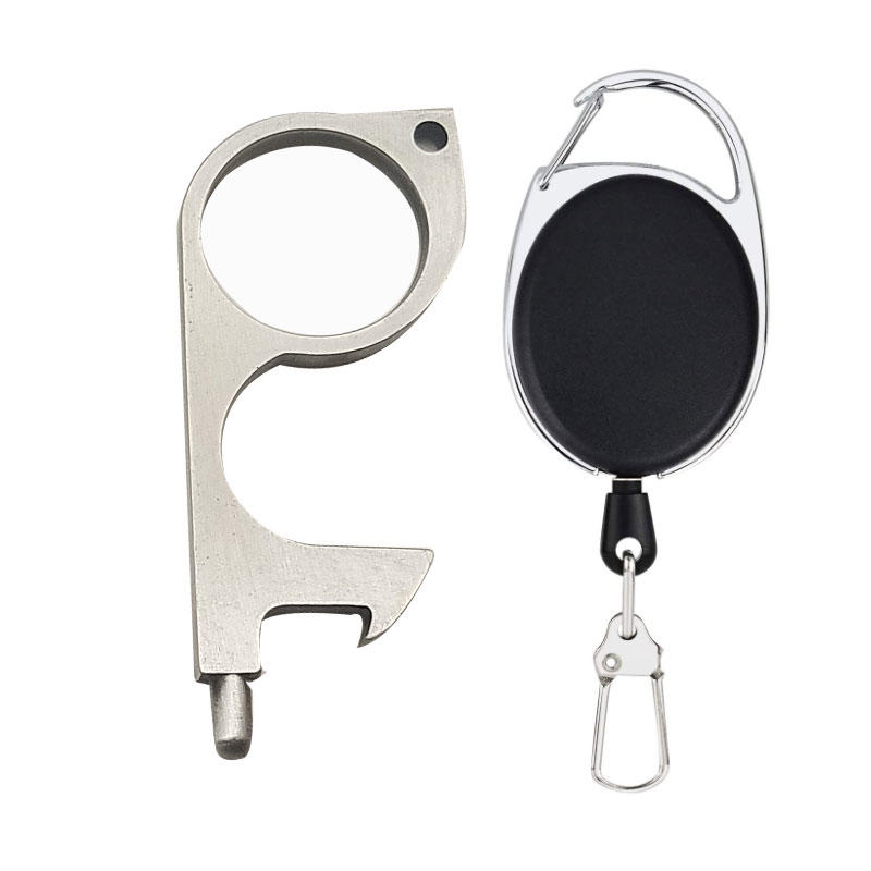 Portable Contactless Door Opener Personalized KeychainBrass No Touch Hand Keep Your Hands Clean in Public