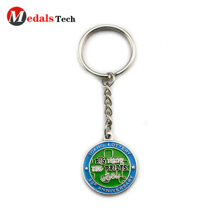 Promotionaldouble sides sticker design round metal keychain