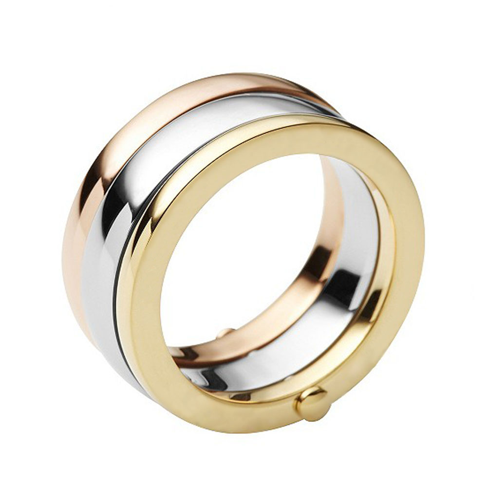 925 silver three stacking gold plate ring