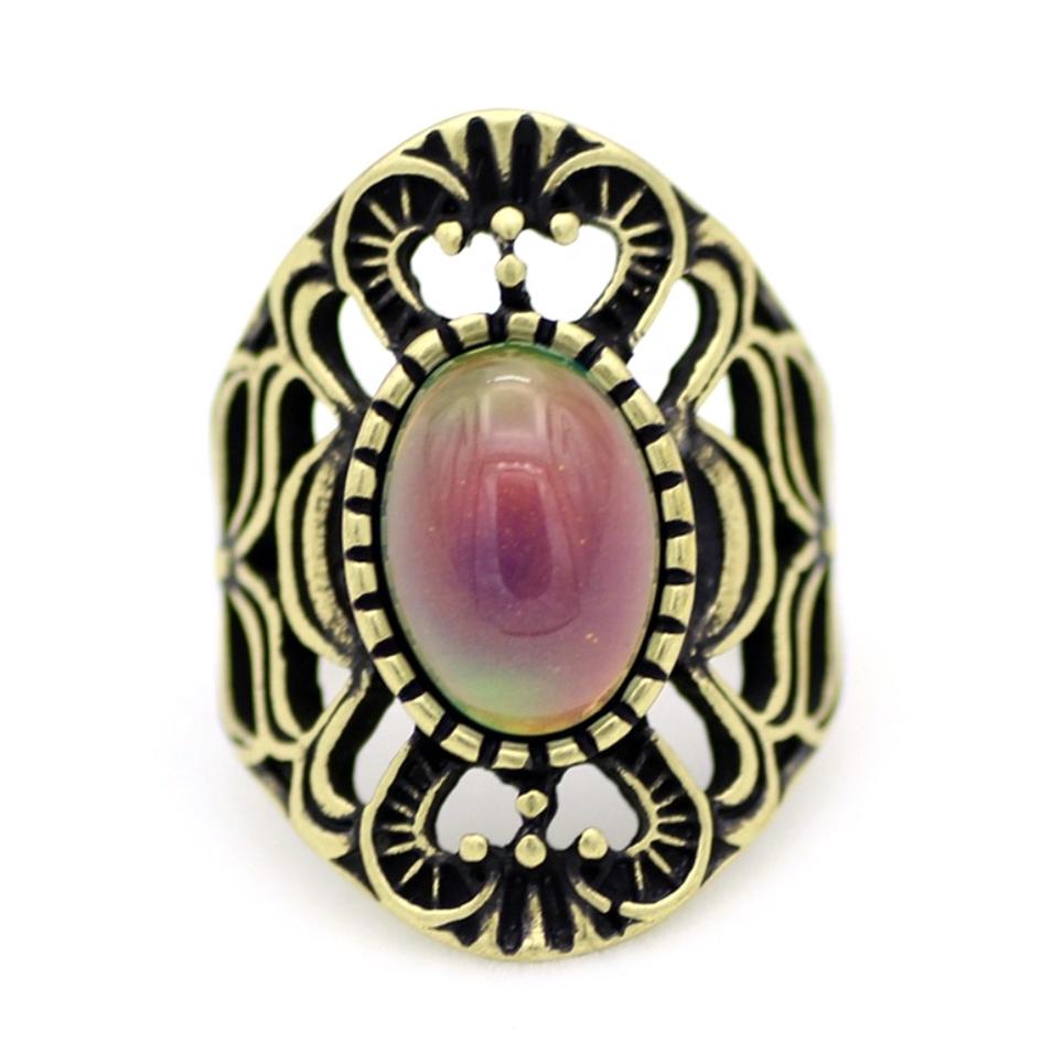 Gorgeous silver jewelry pink stone mood rings