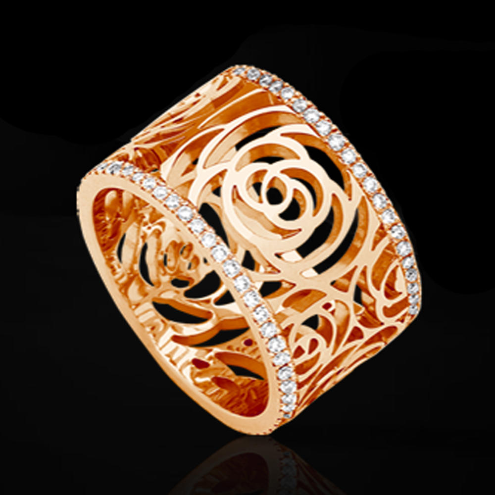 product-Rose cz beauty handmade solid gold ring mens-BEYALY-img-3