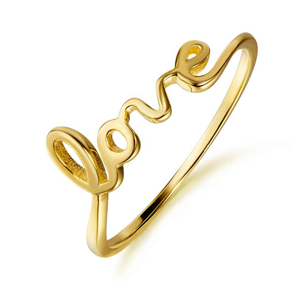 Fancy silver custom design gold plated letter v rings