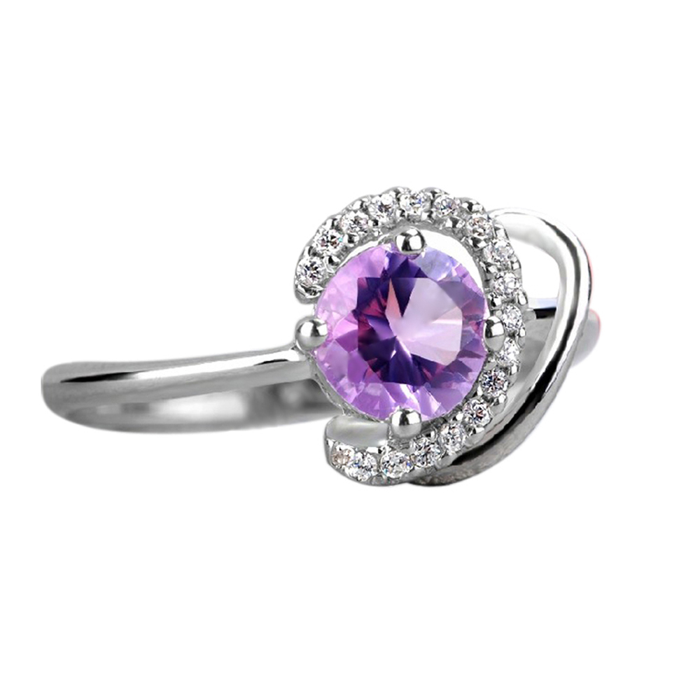Rolling chic purple cz 9925 sterling silver jewelry