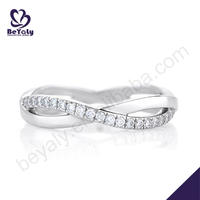 Dazzling silver aaa cz infinity symbol rings