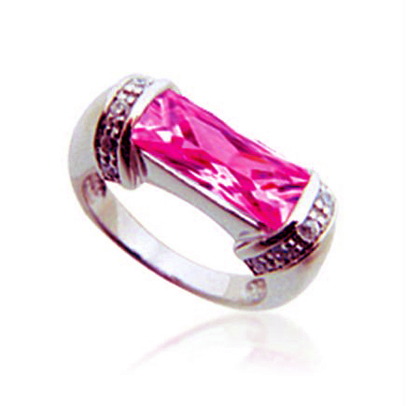 Cheap Cubic Zirconia Fashion 925 Silver Stone Pinky Ring Jewelry