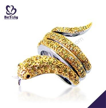 Boutique gold snake design men's sterling silver rings