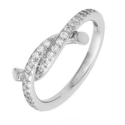 Simple Chic Silver Artificial Taiwan Diamond Ring Twist Design