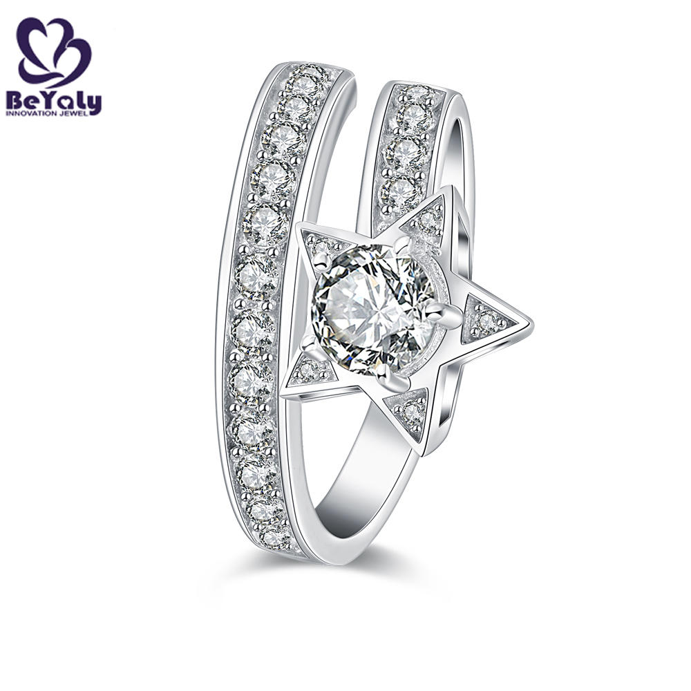 product-Fantastic girls cz star design 925 sterling silver index finger rings-BEYALY-img-3