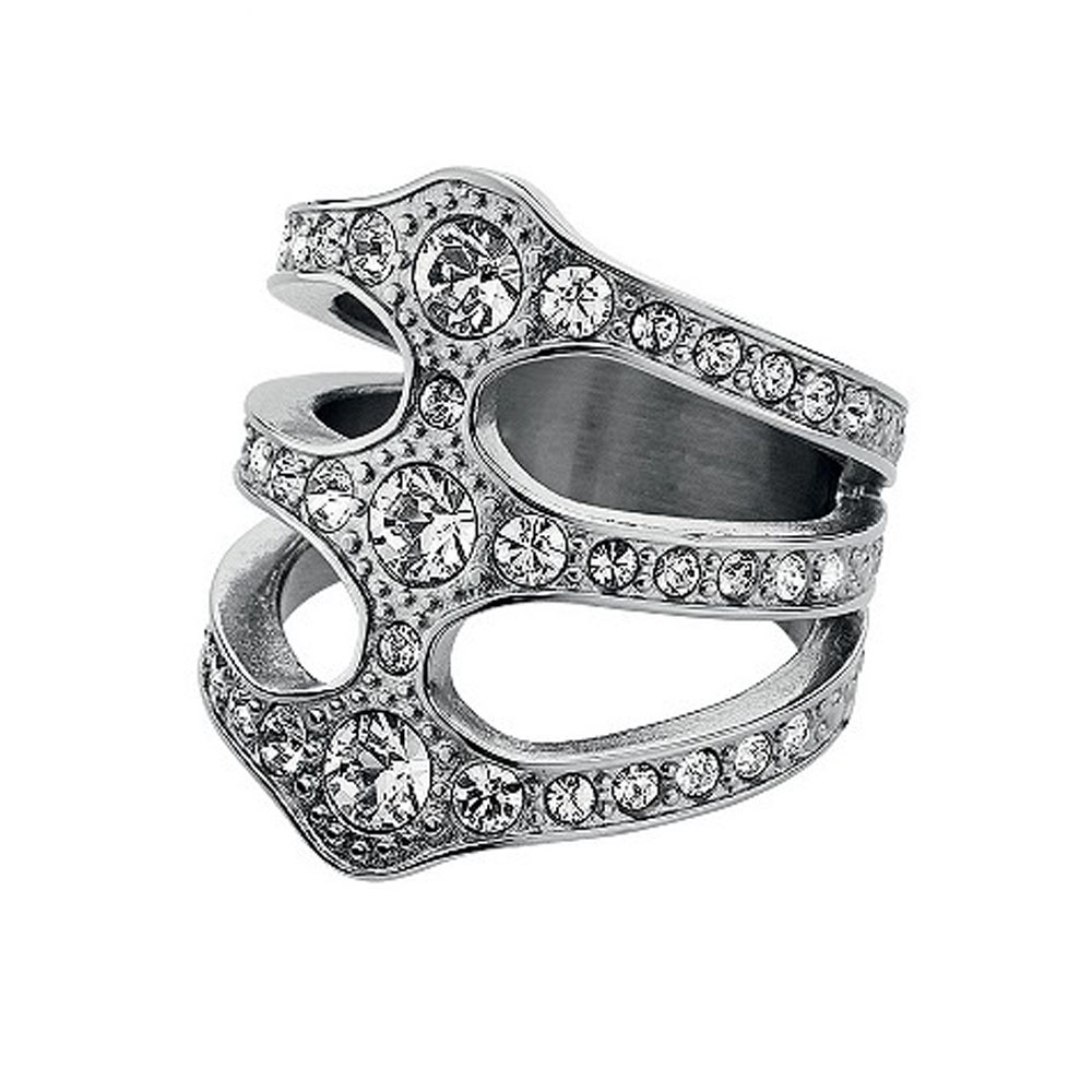 Party Adornment Three Layered Cz Jewelry Silver 925 In Rings