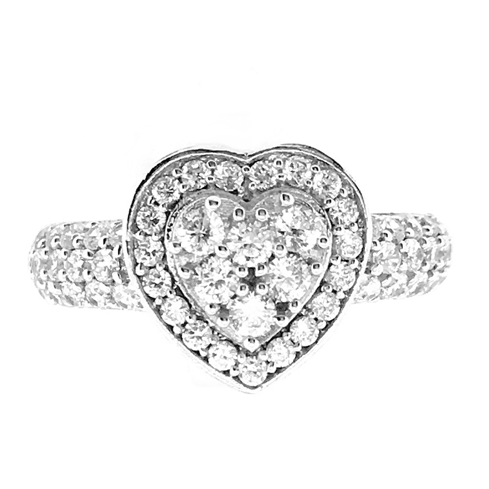 Silver Jewelry Aaa Zircon Heart Wedding 5925 Silver Ring Diamond