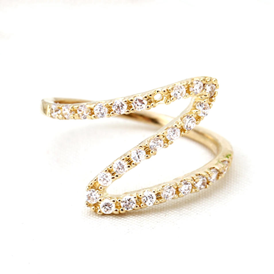 Gold Plated Wholesale Z Letter Custom 925 Silver Ring For Female