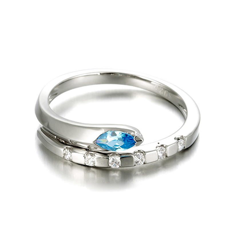 product-BEYALY-New Hot Sale Blue Stone Cz 5 Gram Gold Ring Snake Design-img-2