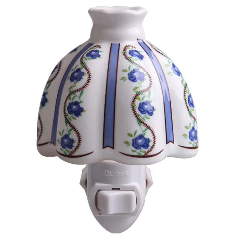 fashion ceramic wall plug night light decoration in door with incandescent Bulb