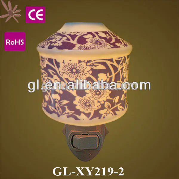 OEM GL-TC17 ETL CE ROHS BS garden flower Ceramic Night light for living room lamp as decoration and good for health