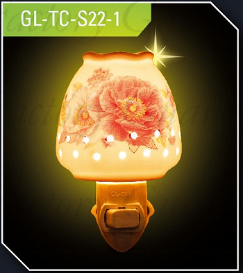 OEM GL-TC05 ETL CE ROHS BS garden flower Ceramic Night light for living room lamp as decoration and good for health
