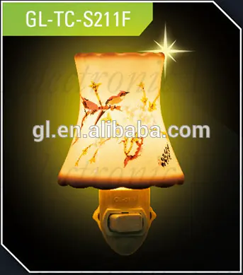 ETLCE SAA BS ceramic decoration traditional sensor and switch porcelain night light and bulb with 110V and 220V and 5 or 7 W