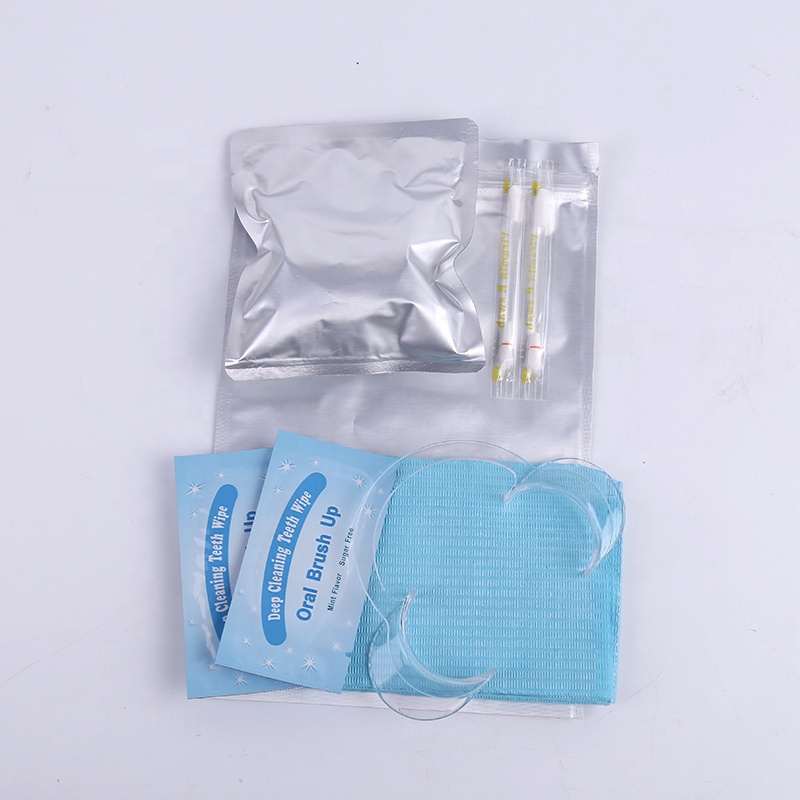 approved tooth whitening system teeth whitening kit in foil zipper bag packing