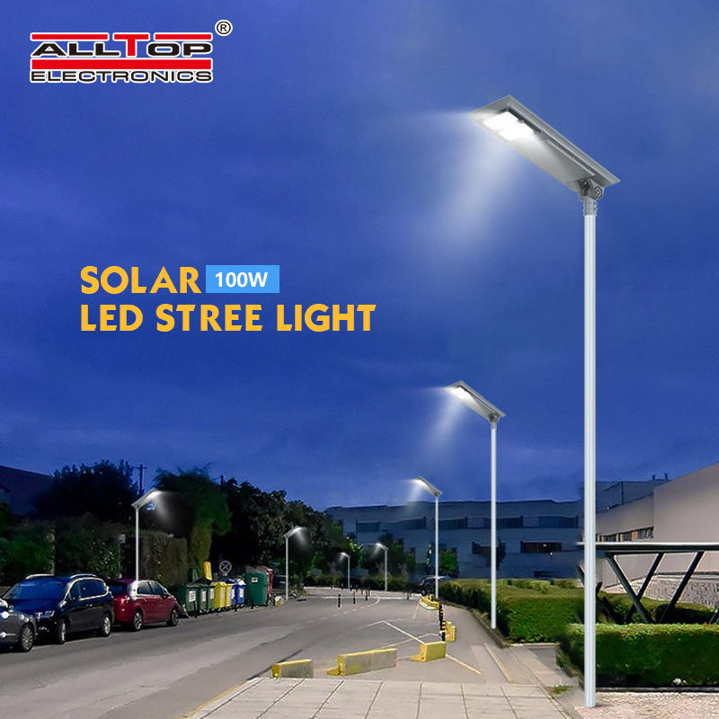 ALLTOP High brightness outdoor lighting IP65 waterproof aluminum 40w 60w 100w all in one solar street light