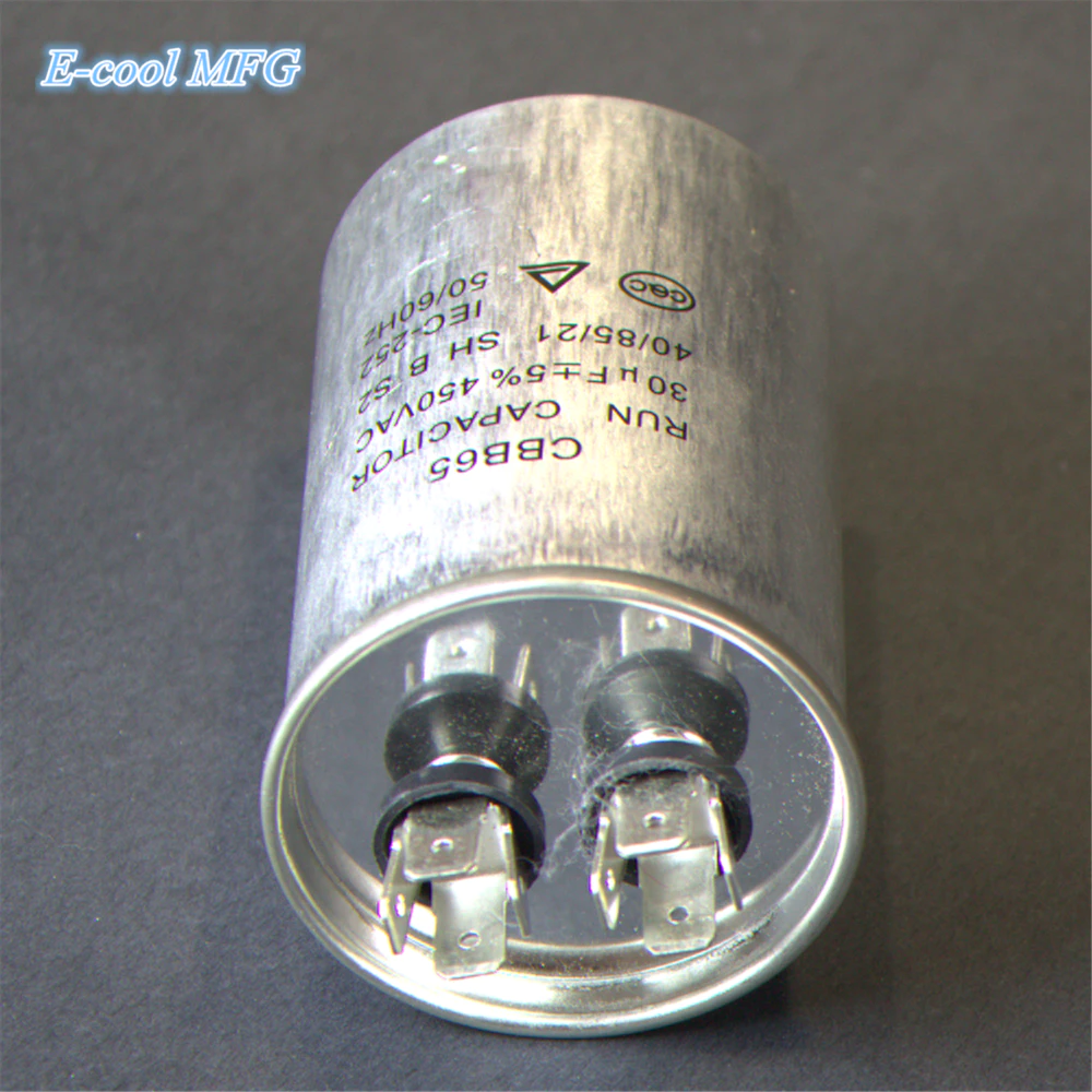 high quality cbb65 ac motor start 2-100uf 450VAC air conditioner capacitor