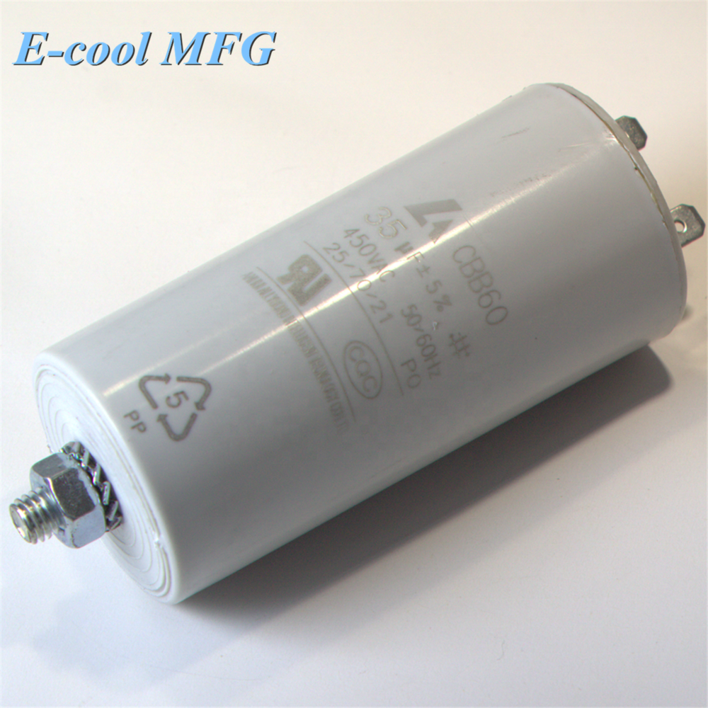 CBB60 450V AC 20uF 50/60Hz Motor Start Running Capacitor for Ceiling Extractor Fan Air Conditioner Device
