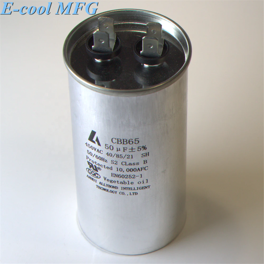 CBB65 starting capacitor for air conditioner 50Hz 60Hz 450VAC 25uf polypropylene film 450v 40/70/21