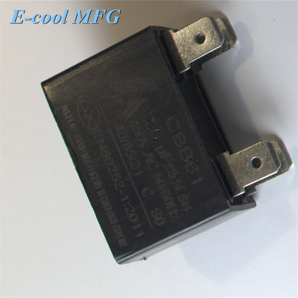 CBB61 AC450V 1.5ufWired Motor Run Capacitor with Fixing Hole, Black, Fan