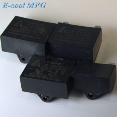 CBB61 AC 450V 2.0uf Wired Motor Run Capacitor with Fixing Hole, Black, Fan