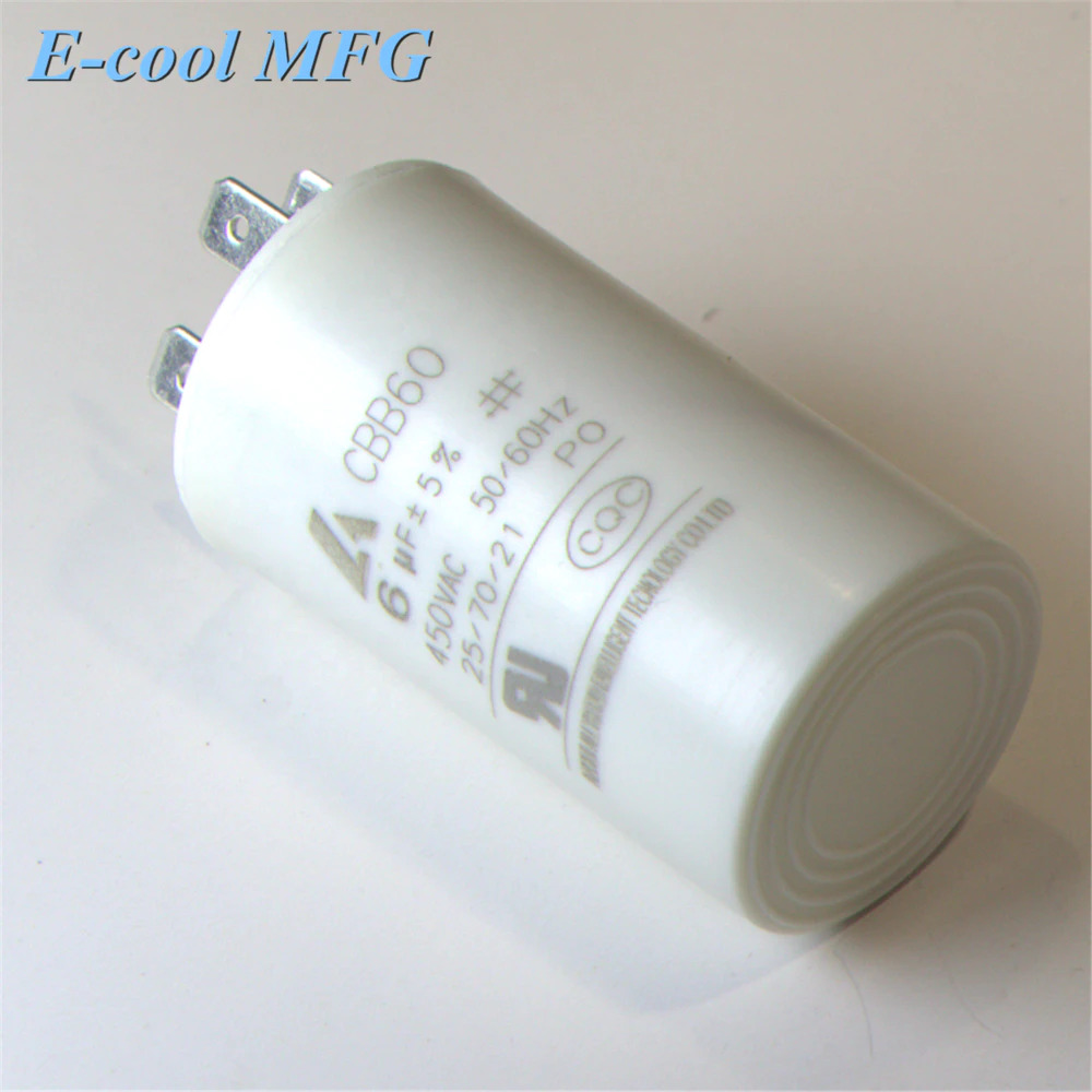 A/C motor run capacitor CBB60 with wire 2-100UF 450V