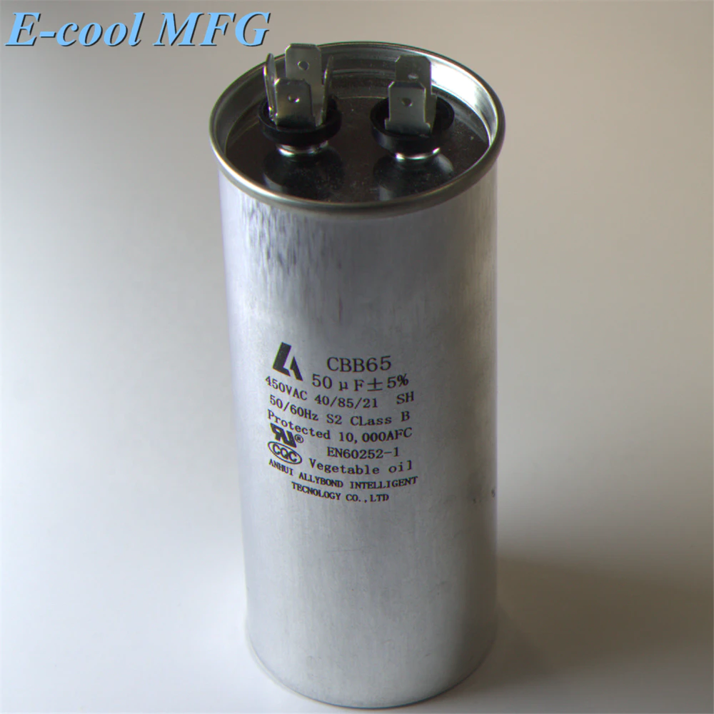 air conditioner silver tone polypropylene film ac dual capacitor cbb65