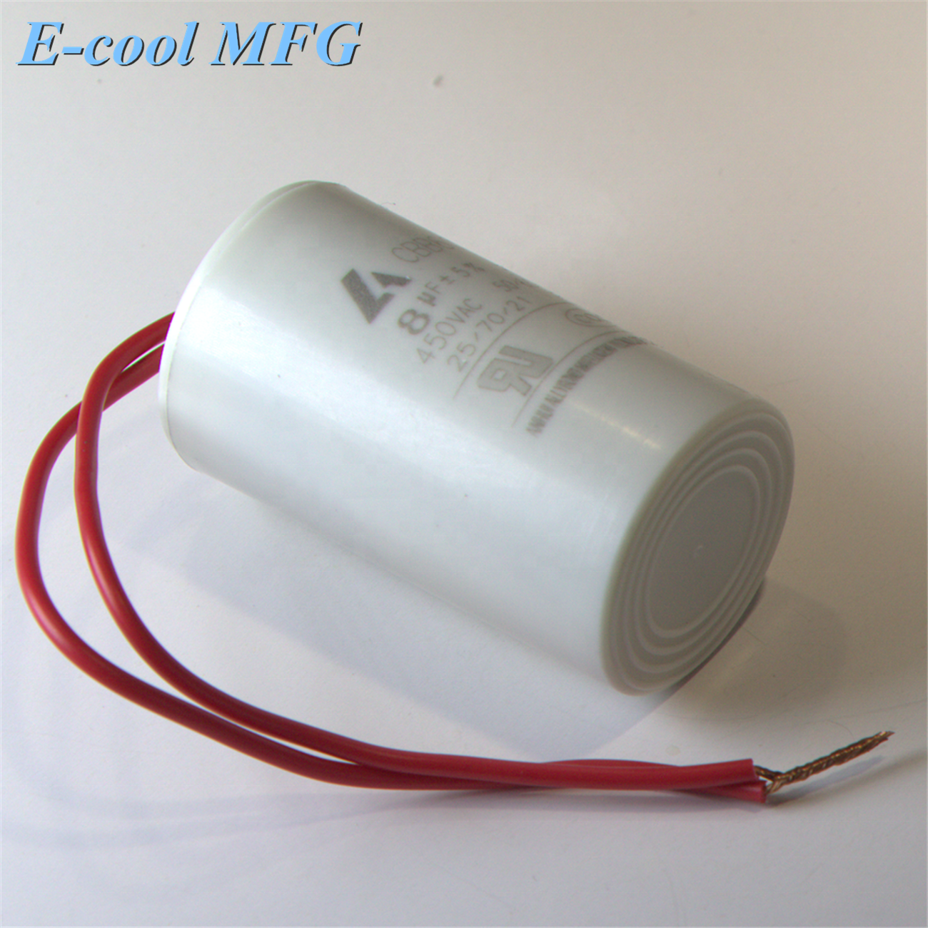 2-100uf CBB60 motor capacitor 450VAC with lead wire