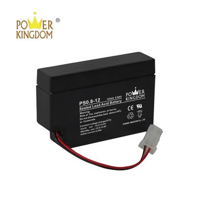 12v 0.8Ah rechargeable sealed lead acid battery for emergency lighting fair alarm security system CCTV